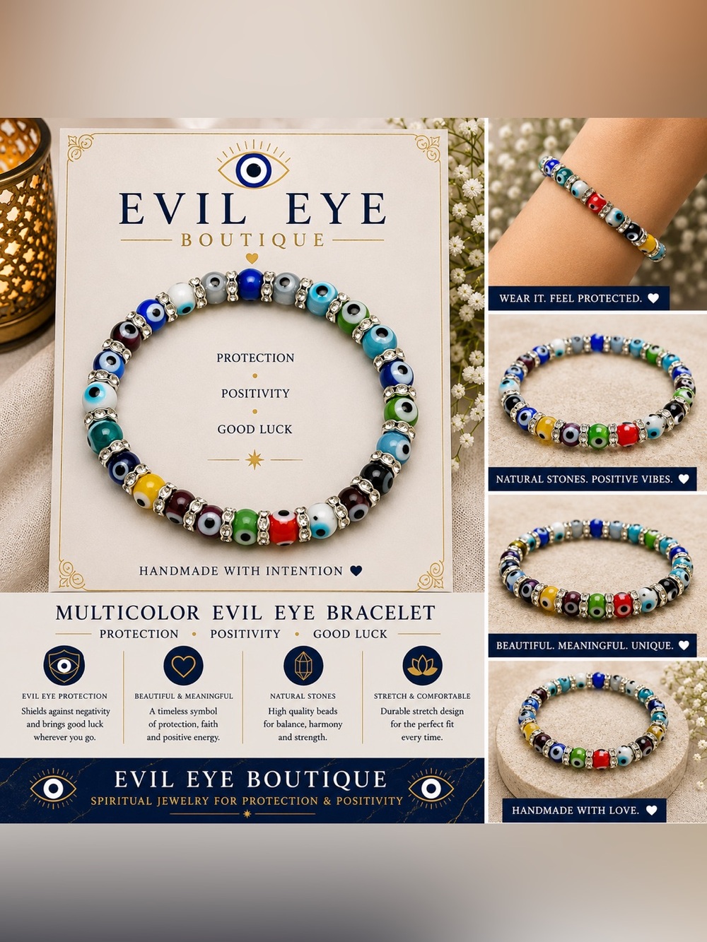 🧿Multicolor Evil Eye Bracelet🧿